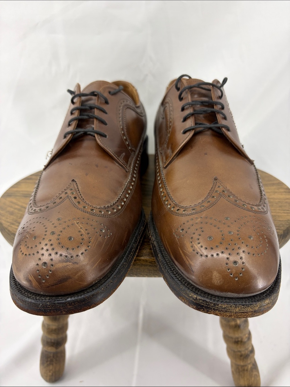 Vintage Florsheim Imperial Kenmoor Wingtip Brown Leather Oxford, Mens 9 - Picture 3 of 16